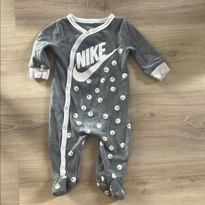 Nike Gray Baby Onesie with Smiley Faces